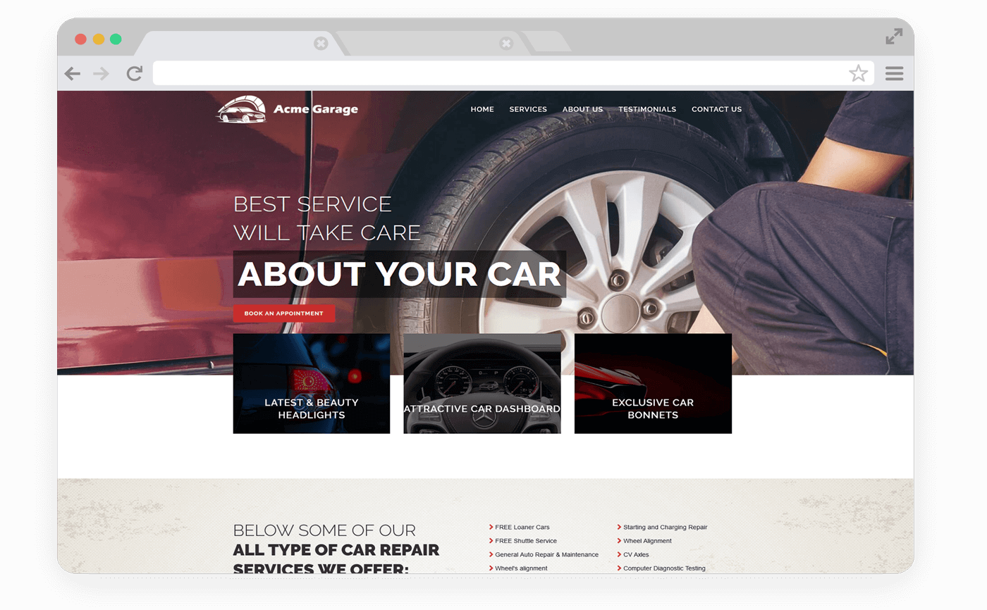 Responsive Automobile Website Design