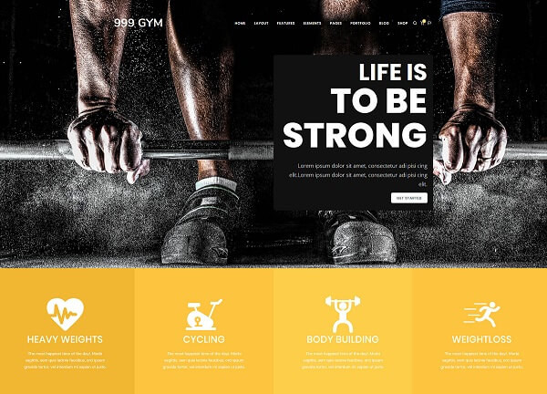 999 gym website design