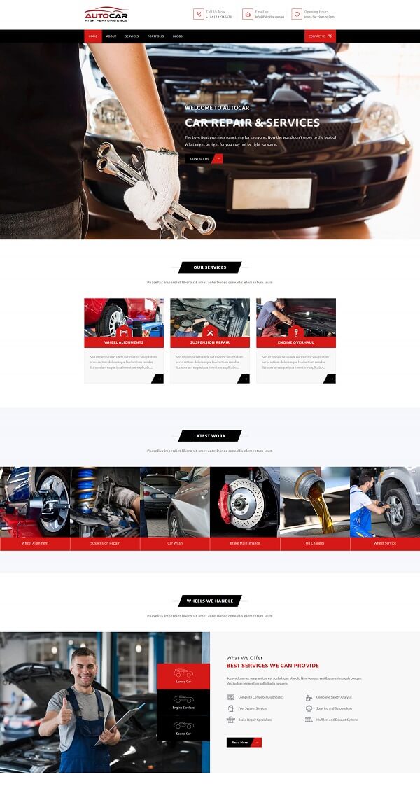 auto carparts website design