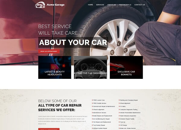automobile industry website design