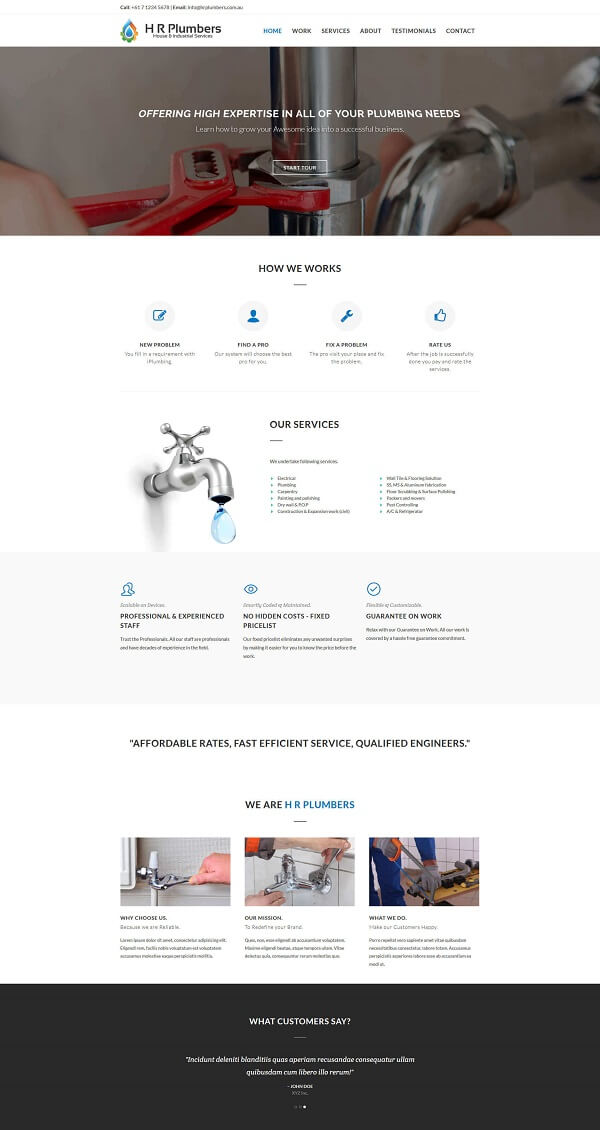 plumber website design